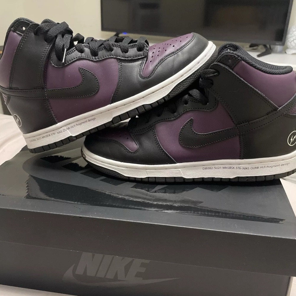 Nike Black and Purple High-Top Sneakers